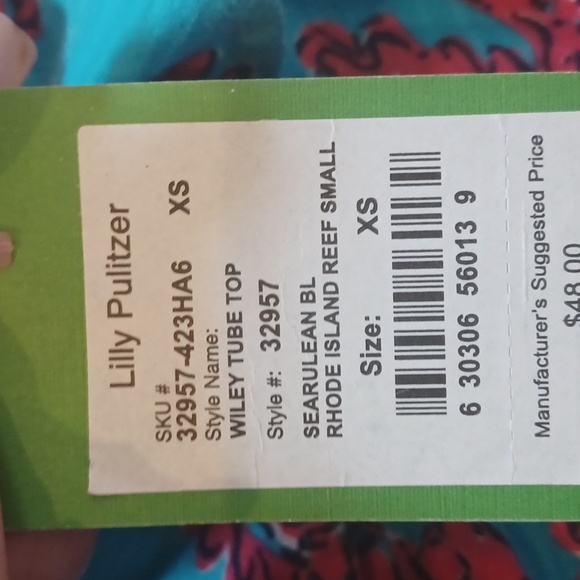 NWT Lilly Pulitzer Wiley Searulean Blue Rhode Island Reef Tube Top - Picture 5 of 7